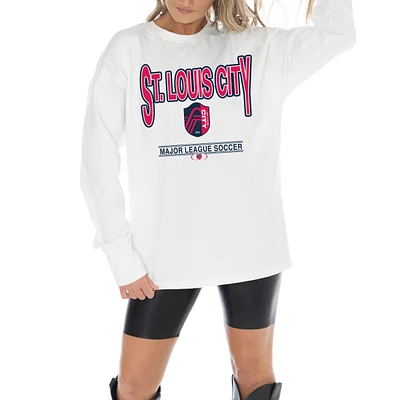 Women's Gameday Couture  White St. Louis City SC Shining Spirit Oversized Long Sleeve T-Shirt