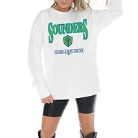 Women's Gameday Couture  White Seattle Sounders FC Shining Spirit Oversized Long Sleeve T-Shirt
