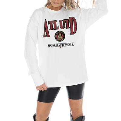 Women's Gameday Couture  White Atlanta United FC Shining Spirit Oversized Long Sleeve T-Shirt