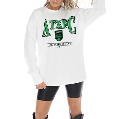 Women's Gameday Couture  White Austin FC Shining Spirit Oversized Long Sleeve T-Shirt