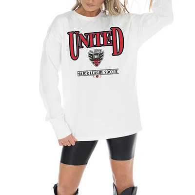 Women's Gameday Couture  White D.C. United Shining Spirit Oversized Long Sleeve T-Shirt