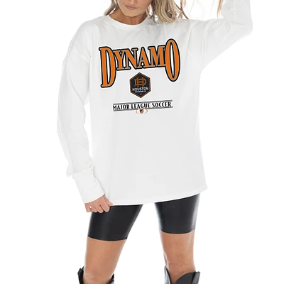 Women's Gameday Couture  White Houston Dynamo FC Shining Spirit Oversized Long Sleeve T-Shirt