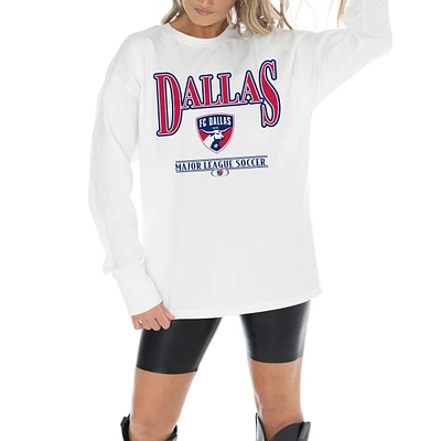 Women's Gameday Couture  White FC Dallas Shining Spirit Oversized Long Sleeve T-Shirt