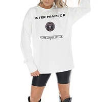 Women's Gameday Couture  White Inter Miami CF Shining Spirit Oversized Long Sleeve T-Shirt