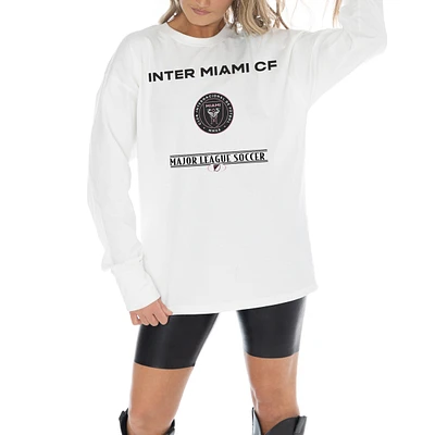 Women's Gameday Couture  White Inter Miami CF Shining Spirit Oversized Long Sleeve T-Shirt