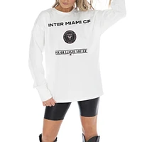 Women's Gameday Couture  White Inter Miami CF Shining Spirit Oversized Long Sleeve T-Shirt