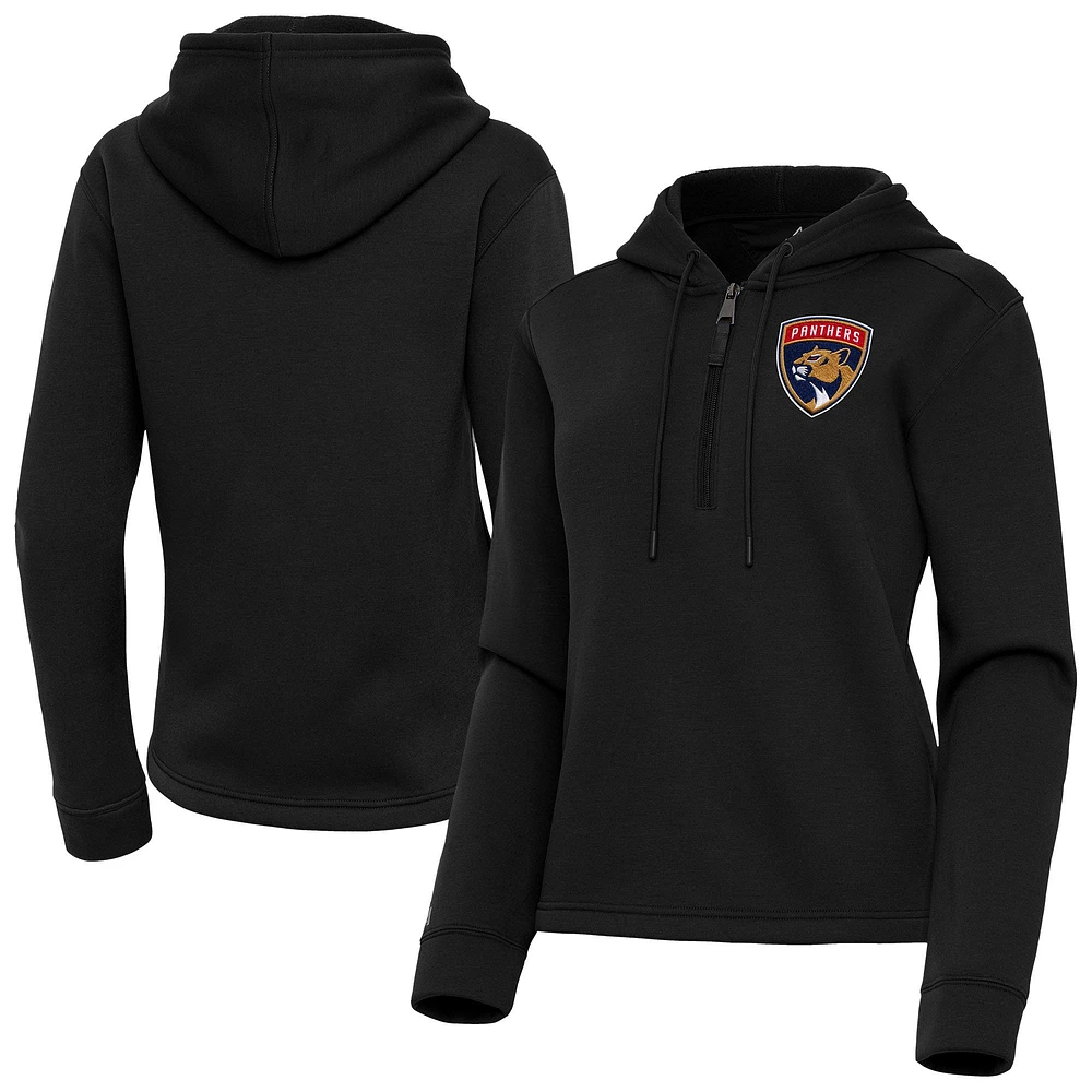 Women's Antigua Florida Panthers Contemporary Quarter-Zip Hoodie