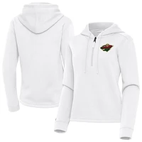 Women's Antigua Minnesota Wild Contemporary Quarter-Zip Hoodie