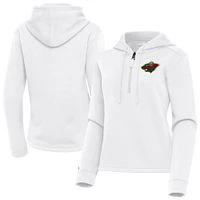 Women's Antigua Minnesota Wild Contemporary Quarter-Zip Hoodie