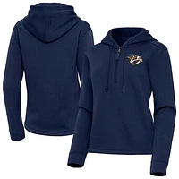 Women's Antigua  Navy Nashville Predators Contemporary Quarter-Zip Hoodie