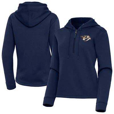 Women's Antigua  Navy Nashville Predators Contemporary Quarter-Zip Hoodie