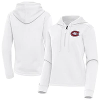 Women's Antigua Montreal Canadiens Contemporary Quarter-Zip Hoodie