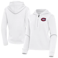 Women's Antigua Montreal Canadiens Contemporary Quarter-Zip Hoodie