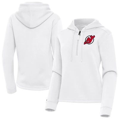 Women's Antigua New Jersey Devils Contemporary Quarter-Zip Hoodie