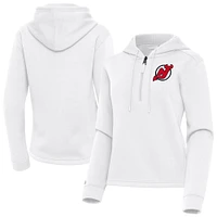 Women's Antigua New Jersey Devils Contemporary Quarter-Zip Hoodie