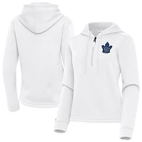 Women's Antigua Toronto Maple Leafs Contemporary Quarter-Zip Hoodie