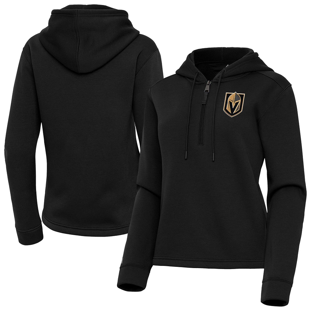 Women's Antigua Vegas Golden Knights Contemporary Quarter-Zip Hoodie