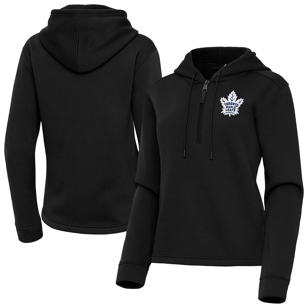Women's Antigua Toronto Maple Leafs Contemporary Quarter-Zip Hoodie