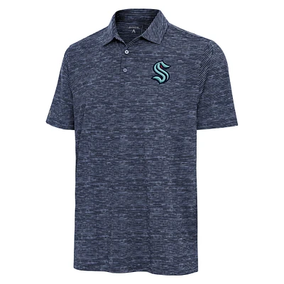 Men's Antigua  Heather Deep Blue Sea Seattle Kraken Static Polo