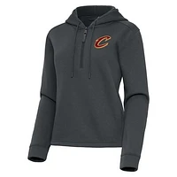 Women's Antigua  Pewter Cleveland Cavaliers Contemporary Quarter-Zip Hoodie