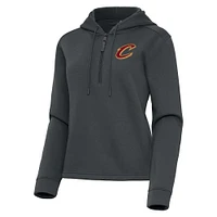 Women's Antigua  Pewter Cleveland Cavaliers Contemporary Quarter-Zip Hoodie