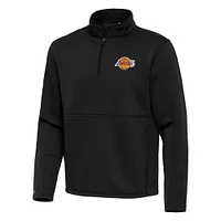 Men's Antigua Black Los Angeles Lakers  Twist Quarter-Zip Pullover Top