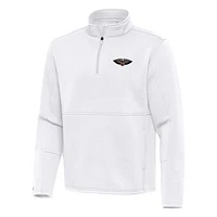 Men's Antigua White New Orleans Pelicans  Twist Quarter-Zip Pullover Top