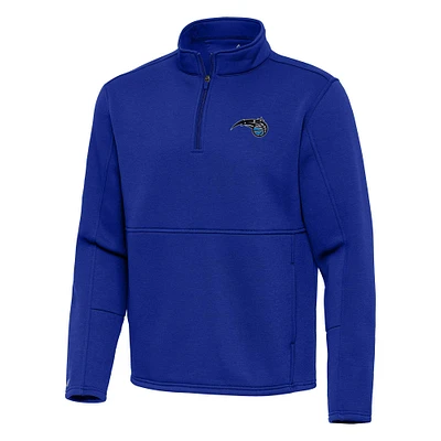 Men's Antigua Blue Orlando Magic  Twist Quarter-Zip Pullover Top