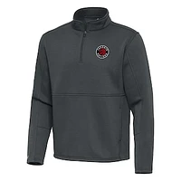 Men's Antigua Pewter Toronto Raptors  Twist Quarter-Zip Pullover Top