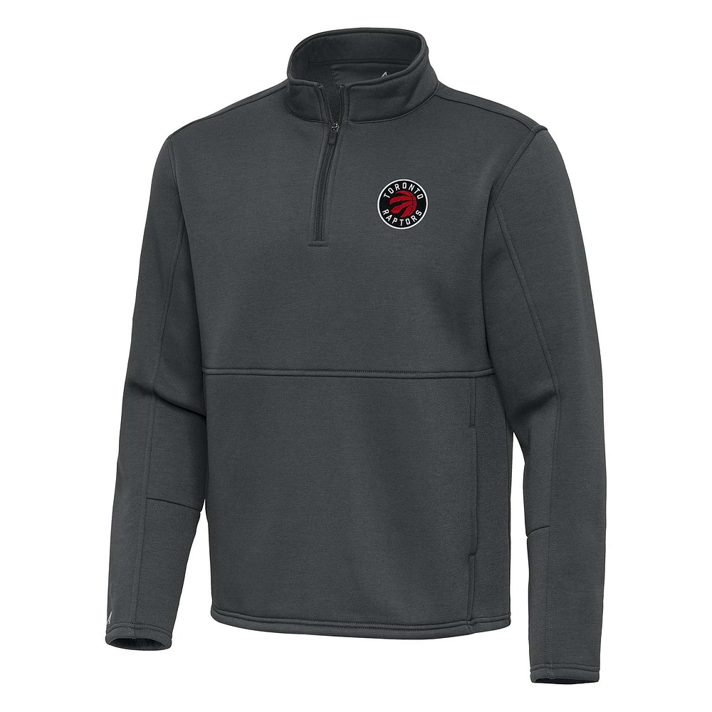 Men's Antigua Pewter Toronto Raptors Twist Quarter-Zip Pullover Top