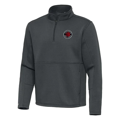 Men's Antigua Pewter Toronto Raptors  Twist Quarter-Zip Pullover Top