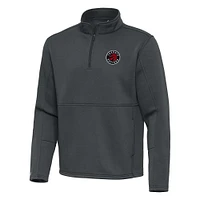 Men's Antigua Pewter Toronto Raptors  Twist Quarter-Zip Pullover Top