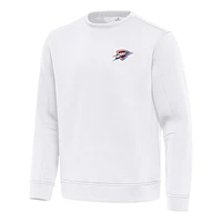 Men's Antigua  White Oklahoma City Thunder Relevant Pullover Sweatshirt