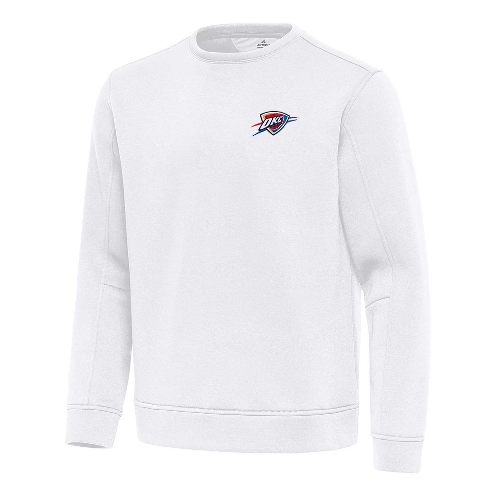 Men's Antigua White Oklahoma City Thunder Relevant Pullover Sweatshirt