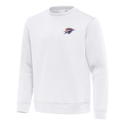 Men's Antigua  White Oklahoma City Thunder Relevant Pullover Sweatshirt