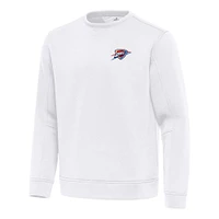 Men's Antigua  White Oklahoma City Thunder Relevant Pullover Sweatshirt