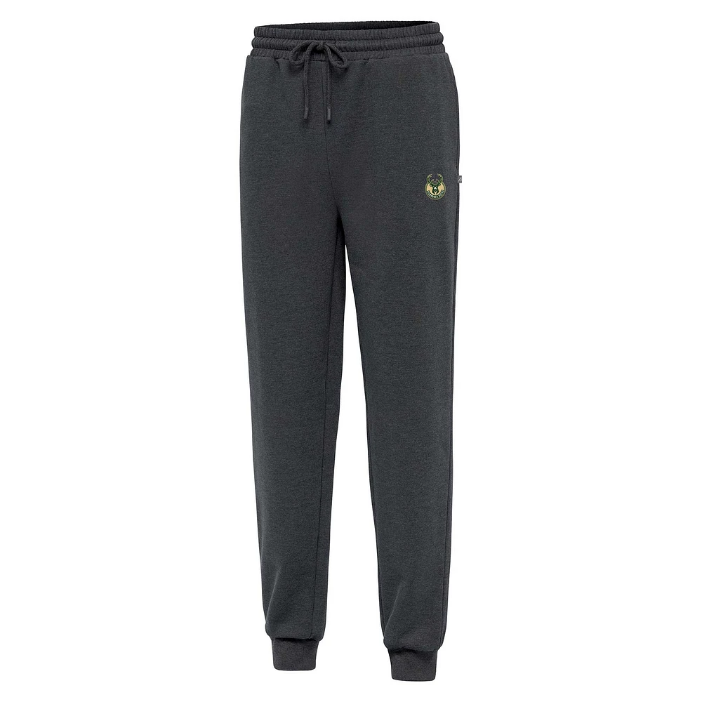 Men's Antigua Heather Charcoal Milwaukee Bucks Idol Jogger Pants