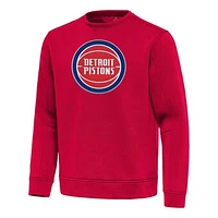 Men's Antigua  Red Detroit Pistons Relevant Pullover Sweatshirt