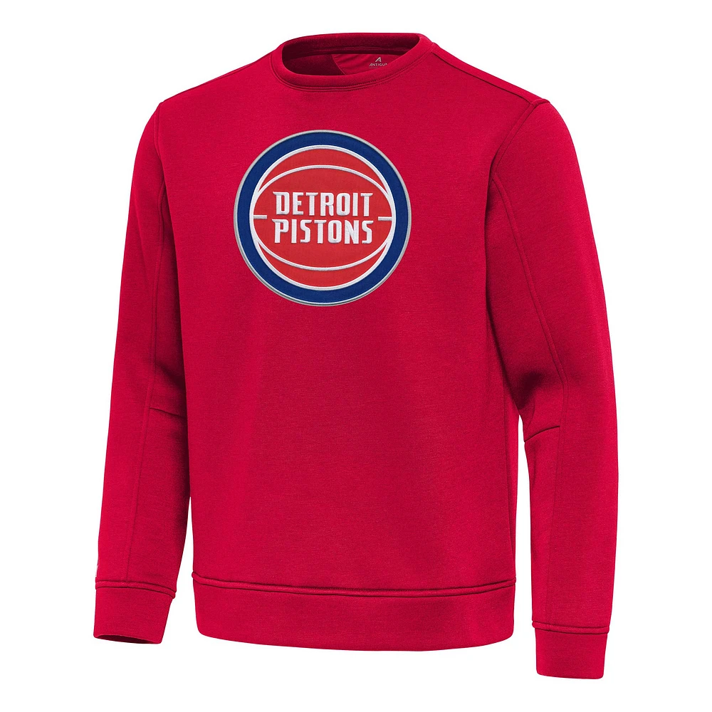 Men's Antigua Red Detroit Pistons Relevant Pullover Sweatshirt