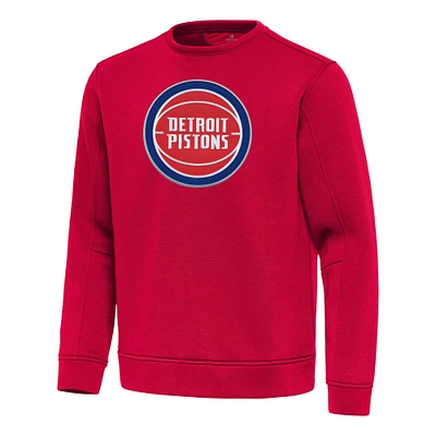 Men's Antigua  Red Detroit Pistons Relevant Pullover Sweatshirt
