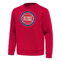 Men's Antigua  Red Detroit Pistons Relevant Pullover Sweatshirt
