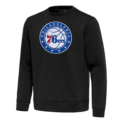 Men's Antigua  Black Philadelphia 76ers Relevant Pullover Sweatshirt