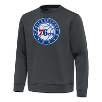 Men's Antigua  Pewter Philadelphia 76ers Relevant Pullover Sweatshirt