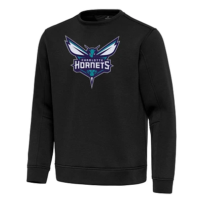 Men's Antigua  Black Charlotte Hornets Relevant Pullover Sweatshirt