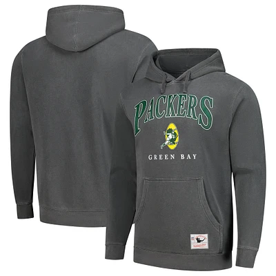 Men's Mitchell & Ness Black Green Bay Packers Slot Pullover Hoodie