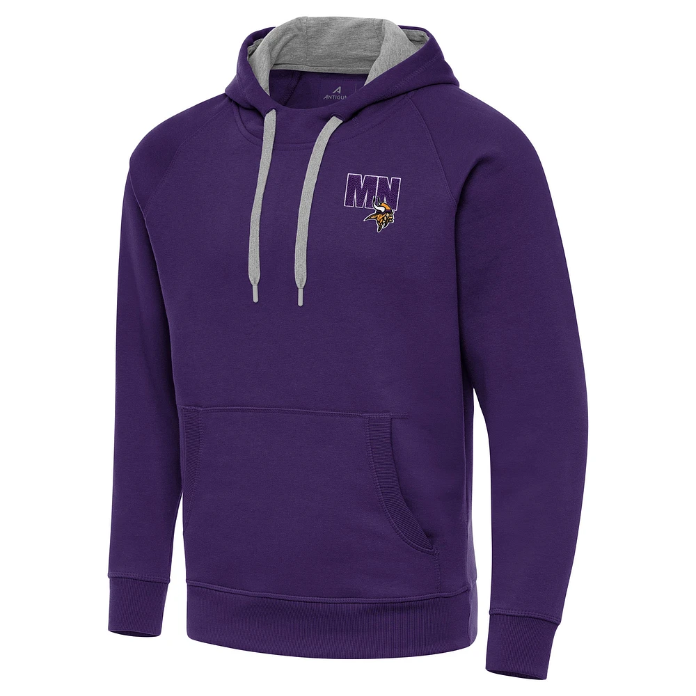 Men's Antigua Purple Minnesota Vikings Victory Pullover Hoodie