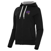 Women's Antigua  Black Minnesota Vikings Victory Full-Zip Hoodie