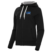 Women's Antigua  Black Los Angeles Chargers Victory Full-Zip Hoodie