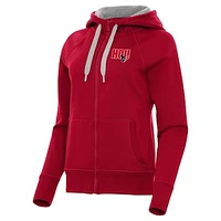 Women's Antigua  Red Houston Texans Victory Full-Zip Hoodie