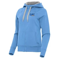 Women's Antigua  Powder Blue Los Angeles Chargers Victory Full-Zip Hoodie